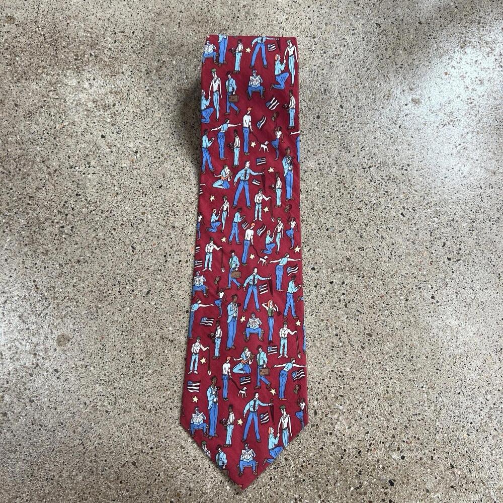 COUNTY SEAT America Freedom Tie Cotton Mens Red 4" Made in USA Classic Style